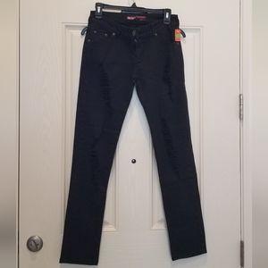 Black Ripped Jeans Mid Rise